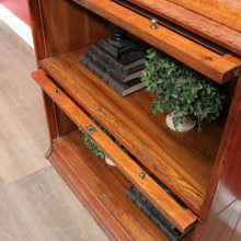 Load image into Gallery viewer, Antique English Oak Solicitor's Stacking Bookcase with Glazed Lift-Up Doors. B13063
