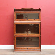 Load image into Gallery viewer, Antique English Oak Solicitor's Stacking Bookcase with Glazed Lift-Up Doors. B13063
