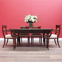 Load image into Gallery viewer, Antique English Mahogany Dining Table with Turned Legs, Brass Cups &amp; Castors. B12646
