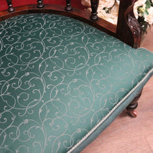 Load image into Gallery viewer, Antique English Mahogany, Velour and Sating Fabric Armchair, Hall or Bedroom Chair. B12346
