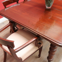 Load image into Gallery viewer, Antique English Mahogany Dining Table with Turned Legs, Brass Cups &amp; Castors. B12646
