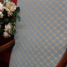 Load image into Gallery viewer, Pair of Antique French Carved Walnut Armchairs with Duck Egg Blue Upholstery. B13058

