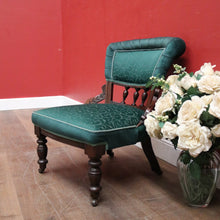 Load image into Gallery viewer, Antique English Mahogany, Velour and Sating Fabric  Hall Chair or Bedroom Chair. B12347
