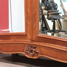 Load image into Gallery viewer, Grand French Walnut Armoire with Bevelled Mirror Doors and Carved Detail. B12664
