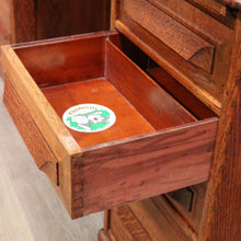 Load image into Gallery viewer, Antique Cutler Quarter Sawn Oak Roll Top Desk with Tambour and Key. B13065
