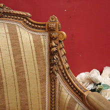 Load image into Gallery viewer, x SOLD A pair of French Armchairs, Muted Gold Stripe Fabric, Soft Feather Cushions. B12341
