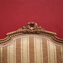 Load image into Gallery viewer, x SOLD A pair of French Armchairs, Muted Gold Stripe Fabric, Soft Feather Cushions. B12341

