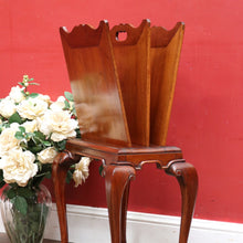 Load image into Gallery viewer, x SOLD Unusual Antique Magazine Rack with Shaped Top, Slender Legs and Pad Feet. B12662
