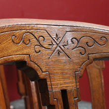 Load image into Gallery viewer, Antique English Oak Balloon Back Crest Dining or Kitchen Chairs Set of 10 Circa 1890. B13058
