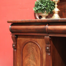 Load image into Gallery viewer, Antique English Mahogany Twin Pedestal Sideboard with Three Drawers and Backboard. B12349
