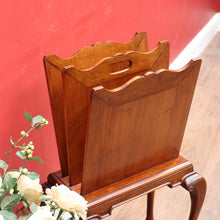 Load image into Gallery viewer, x SOLD Unusual Antique Magazine Rack with Shaped Top, Slender Legs and Pad Feet. B12662
