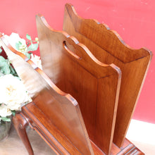 Load image into Gallery viewer, x SOLD Unusual Antique Magazine Rack with Shaped Top, Slender Legs and Pad Feet. B12662
