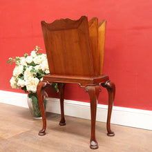 Load image into Gallery viewer, x SOLD Unusual Antique Magazine Rack with Shaped Top, Slender Legs and Pad Feet. B12662
