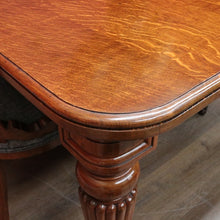 Load image into Gallery viewer, Antique English Oak Extending Dining Table with Joseph Fitter Winding Mechanism. B13057
