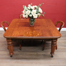 Load image into Gallery viewer, Antique English Oak Extending Dining Table with Joseph Fitter Winding Mechanism. B13057
