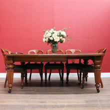 Load image into Gallery viewer, Antique English Oak Extending Dining Table with Joseph Fitter Winding Mechanism. B13057

