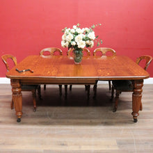 Load image into Gallery viewer, Antique English Oak Extending Dining Table with Joseph Fitter Winding Mechanism. B13057
