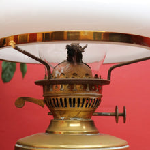 Load image into Gallery viewer, Antique Brass Duplex Oil Lamp with Milk Glass Shade and Chimney, c.1920s. B12656
