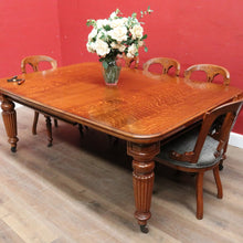 Load image into Gallery viewer, Antique English Oak Extending Dining Table with Joseph Fitter Winding Mechanism. B13057
