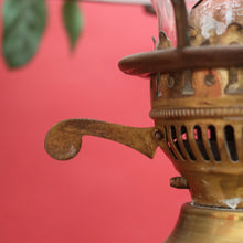 Load image into Gallery viewer, Antique Brass Duplex Oil Lamp with Milk Glass Shade and Chimney, c.1920s. B12656
