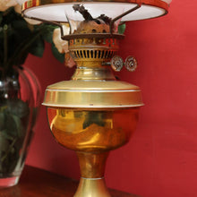 Load image into Gallery viewer, Antique Brass Duplex Oil Lamp with Milk Glass Shade and Chimney, c.1920s. B12656
