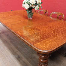 Load image into Gallery viewer, Antique English Oak Extending Dining Table with Joseph Fitter Winding Mechanism. B13057
