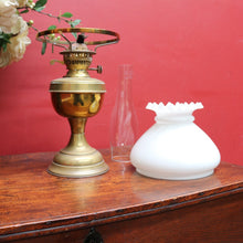 Load image into Gallery viewer, Antique Brass Duplex Oil Lamp with Milk Glass Shade and Chimney, c.1920s. B12656

