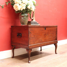 Load image into Gallery viewer, English Elm Blanket Box with Key, Original Paper Lining and Elegant Legs. B12661

