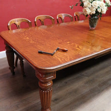 Load image into Gallery viewer, Antique English Oak Extending Dining Table with Joseph Fitter Winding Mechanism. B13057
