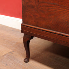 Load image into Gallery viewer, English Elm Blanket Box with Key, Original Paper Lining and Elegant Legs. B12661
