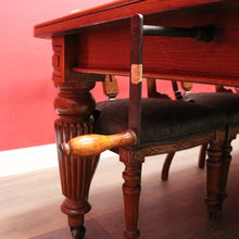 Load image into Gallery viewer, Antique English Oak Extending Dining Table with Joseph Fitter Winding Mechanism. B13057
