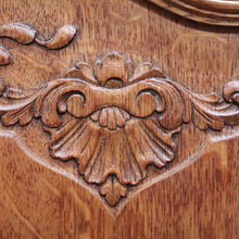 Load image into Gallery viewer, Vintage French Oak Three Panel Dressing Mirror with Carved Shell Detail. B12759
