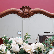 Load image into Gallery viewer, Vintage French Oak Three Panel Dressing Mirror with Carved Shell Detail. B12759
