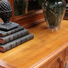 Load image into Gallery viewer, Vintage French Oak Three Panel Dressing Mirror with Carved Shell Detail. B12759
