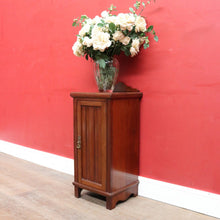 Load image into Gallery viewer, Antique English Mahogany Bedside Cabinet with Scalloped Gallery. B13053
