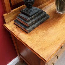 Load image into Gallery viewer, Australian Maple Dressing Table with Mirror and Three Drawers, Brass Handles. B12654

