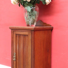 Load image into Gallery viewer, Antique English Mahogany Bedside Cabinet with Scalloped Gallery. B13053
