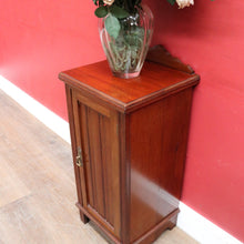 Load image into Gallery viewer, Antique English Mahogany Bedside Cabinet with Scalloped Gallery. B13053
