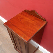 Load image into Gallery viewer, Antique English Mahogany Bedside Cabinet with Scalloped Gallery. B13053
