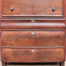 Load image into Gallery viewer, English Biedermeier Mahogany Secretaire Chest with Mother-of-Pearl Detail. B12650
