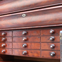 Load image into Gallery viewer, English Biedermeier Mahogany Secretaire Chest with Mother-of-Pearl Detail. B12650

