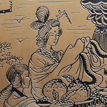Load image into Gallery viewer, Vintage Chinese Style Red Lacquer Wedding Cabinet with Brass Medallion. B13075
