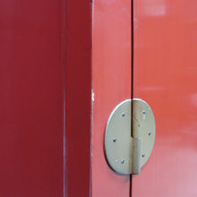 Load image into Gallery viewer, Vintage Chinese Style Red Lacquer Wedding Cabinet with Brass Medallion. B13075
