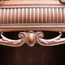 Load image into Gallery viewer, English Oak Sideboard with Carved Greenman Detail and Art Nouveau Handles. B12660
