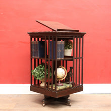 Load image into Gallery viewer, x SOLD Antique English Revolving Bookcase with Cast Iron Base and Lifting Bookrest. B12696
