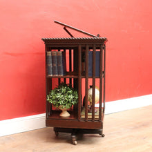 Load image into Gallery viewer, x SOLD Antique English Revolving Bookcase with Cast Iron Base and Lifting Bookrest. B12696
