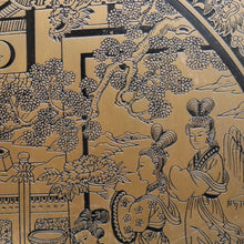 Load image into Gallery viewer, Vintage Chinese Style Red Lacquer Wedding Cabinet with Brass Medallion. B13076
