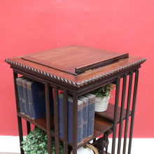 Load image into Gallery viewer, x SOLD Antique English Revolving Bookcase with Cast Iron Base and Lifting Bookrest. B12696
