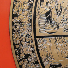 Load image into Gallery viewer, Vintage Chinese Style Red Lacquer Wedding Cabinet with Brass Medallion. B13076
