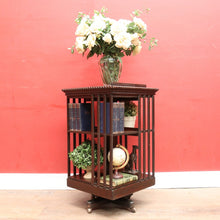 Load image into Gallery viewer, x SOLD Antique English Revolving Bookcase with Cast Iron Base and Lifting Bookrest. B12696

